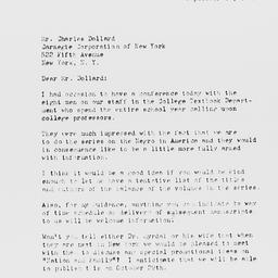 Letter from Ordway Tead to ...