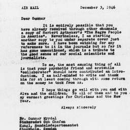 Letter from Charles Dollard...