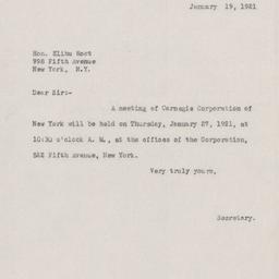 Board Meeting, 1/27/1921