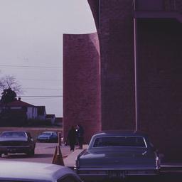 Exterior view, detail of pe...