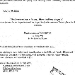 Announcements, 2004-03-23. ...