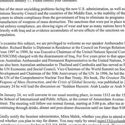 Announcements, 2001-01-24. ...