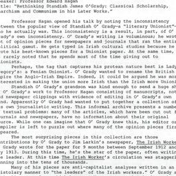 Schedules, Irish Studies, s...