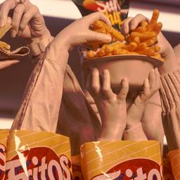 Display of hands emerging f...