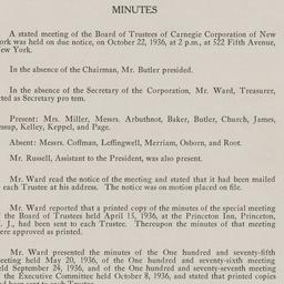 Board Meeting, 10/22/1936