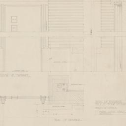 Entrance elevation, section...