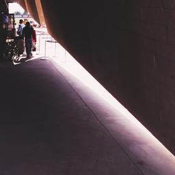 Exterior view, people walki...
