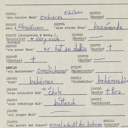 Western questionnaire, answ...