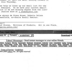 Announcements, 2000-11-09. ...