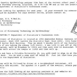 Announcements, 2005-05-12. ...