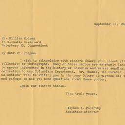 Letter from Stephen McCarth...