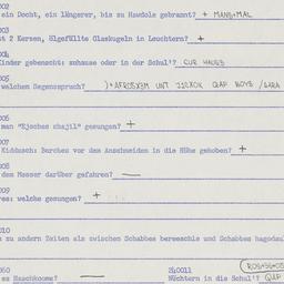 Western questionnaire, answ...