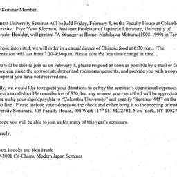 Announcements, 2002-02-08. ...