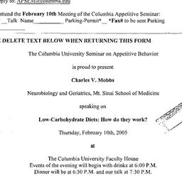 Announcements, 2005-02-10. ...