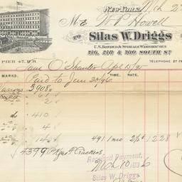 Silas W. Driggs. Bill or re...