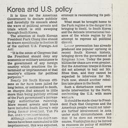 Korea and U.S. policy
