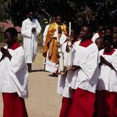 Choir boys, outside of Cath...