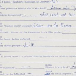 Western questionnaire, answ...