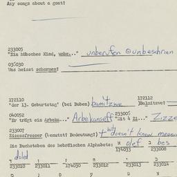 Western questionnaire, answ...
