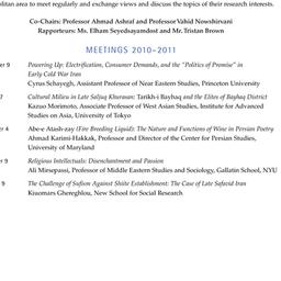 Schedules, Iranian Studies,...