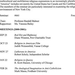Schedules, Religion in Amer...