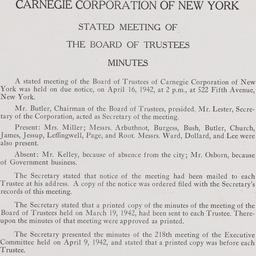 Board Meeting, 4/16/1942