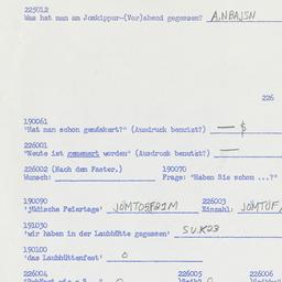 Western questionnaire, answ...