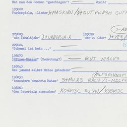 Western questionnaire, answ...