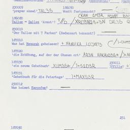 Western questionnaire, answ...