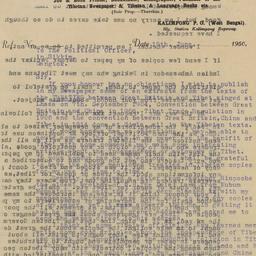 Letter from G. Tharchin to ...