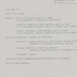 Board Meeting, 4/18/1940