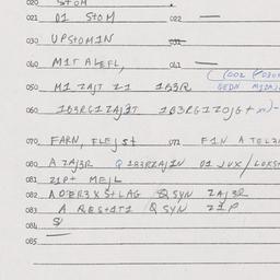 Eastern questionnaire, answ...