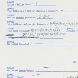 Western questionnaire, answ...