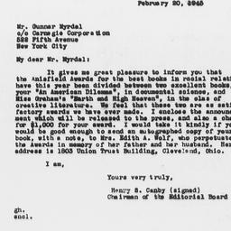 Letter from Henry S. Canby ...