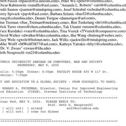 Announcements, 2002-05-08. ...