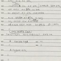 Eastern questionnaire, answ...