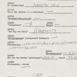 Westerm questionnaire, answ...