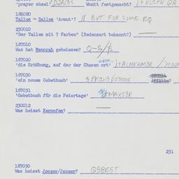 Western questionnaire, answ...
