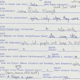 Western questionnaire, answ...