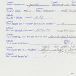 Western questionnaire, answ...