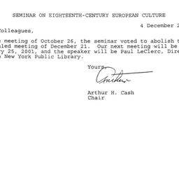 Announcements, 2000-12-21. ...
