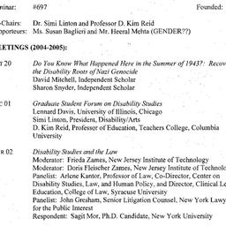 Schedules, Disability Studi...