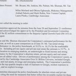 Investment Committee Meeting