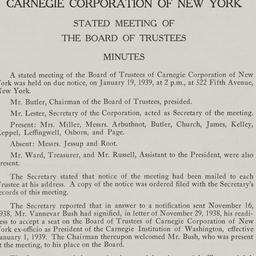 Board Meeting, 1/19/1939