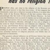 Korea has no religion?