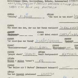 Western questionnaire, answ...