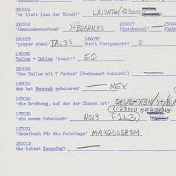 Western questionnaire, answ...