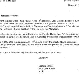 Announcements, 2001-04-13. ...