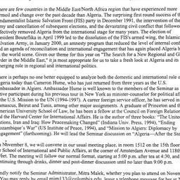 Announcements, 2000-11-08. ...
