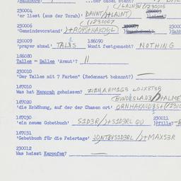 Western questionnaire, answ...